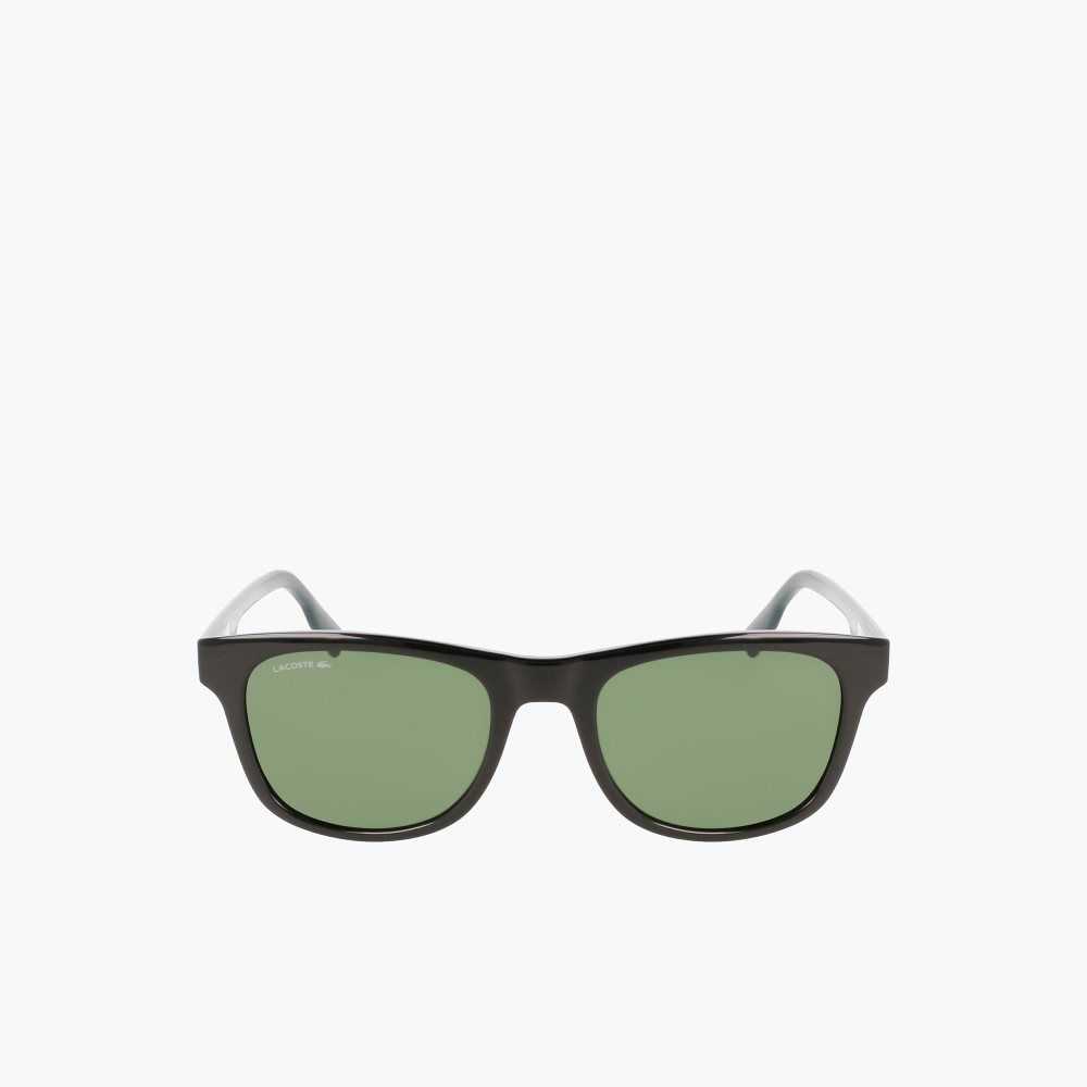 Lacoste Rectangle Color Block Sunglasses Matt Black | AGSF-75631