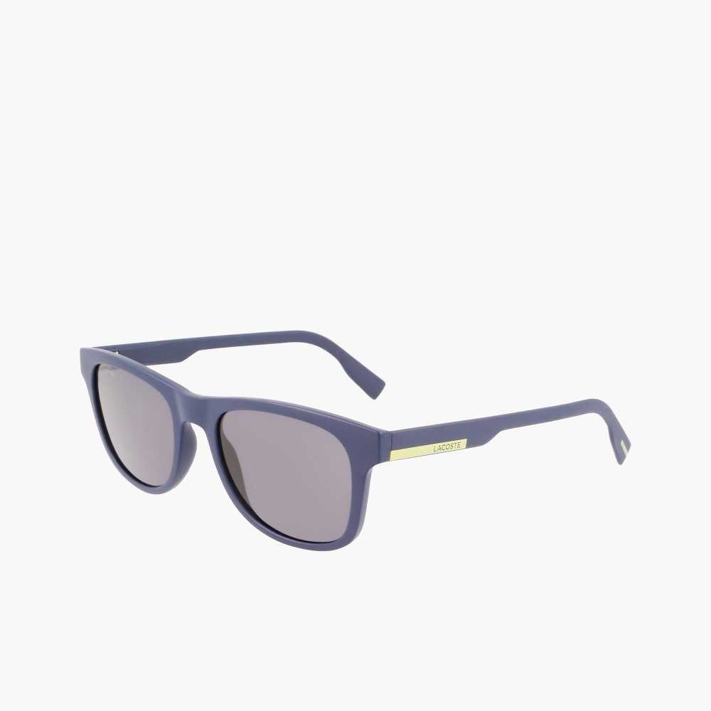 Lacoste Rectangle Color Block Sunglasses Matte Blue | LAVM-18054