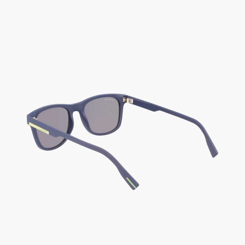 Lacoste Rectangle Color Block Sunglasses Matte Blue | LAVM-18054