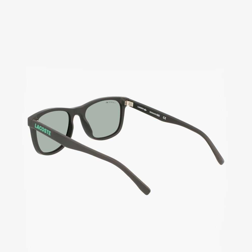 Lacoste Rectangle Recycled PET Injected Beach Pack Sunglasses Black/Orange | TUGR-85193