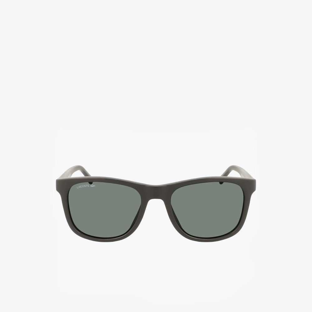 Lacoste Rectangle Recycled PET Injected Beach Pack Sunglasses Black/Orange | TUGR-85193