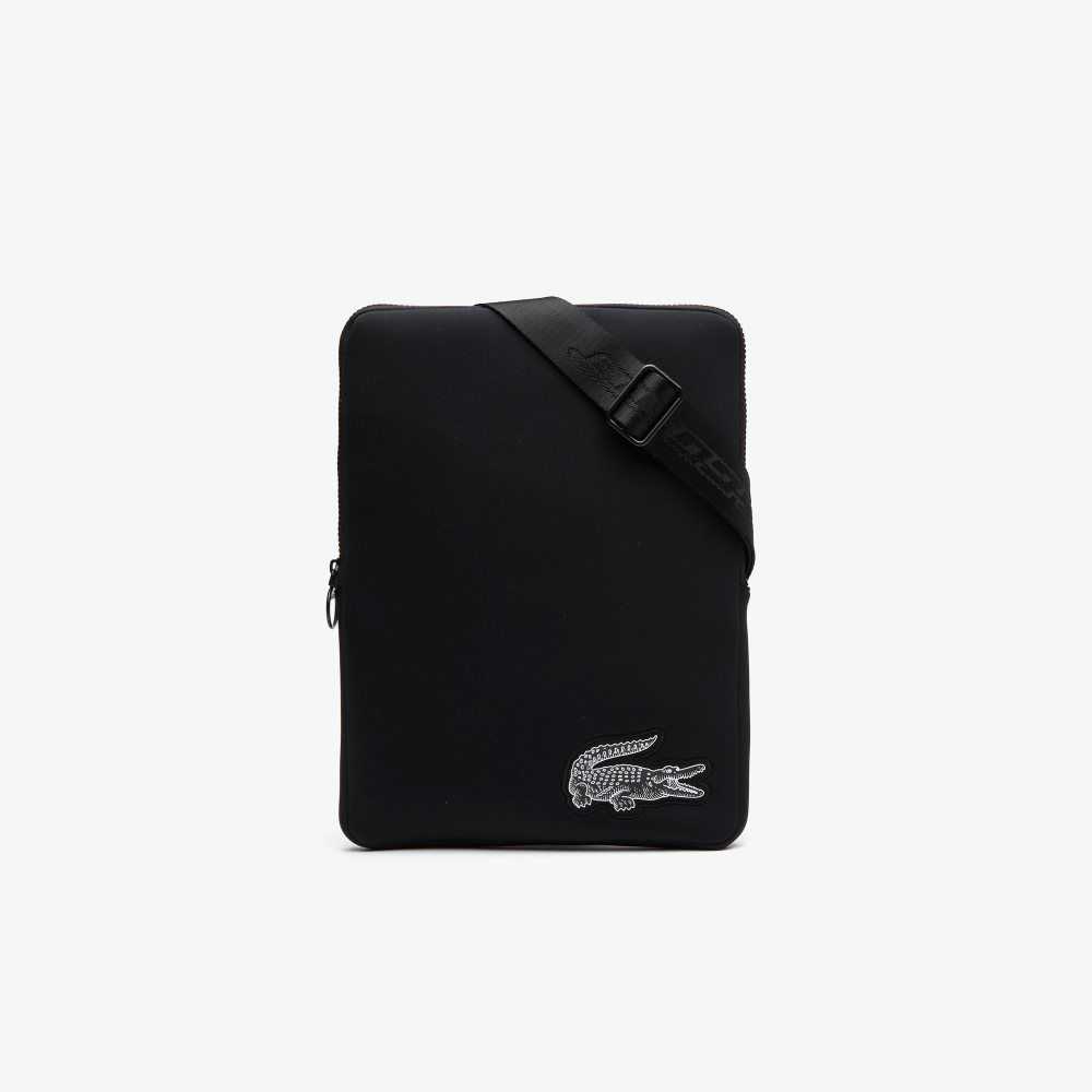 Lacoste Recycled Fiber Crossbody Bag Black | SXJM-70261