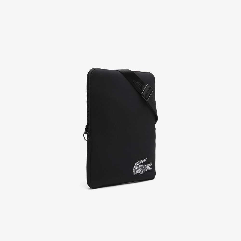 Lacoste Recycled Fiber Crossbody Bag Black | ZAQH-31689