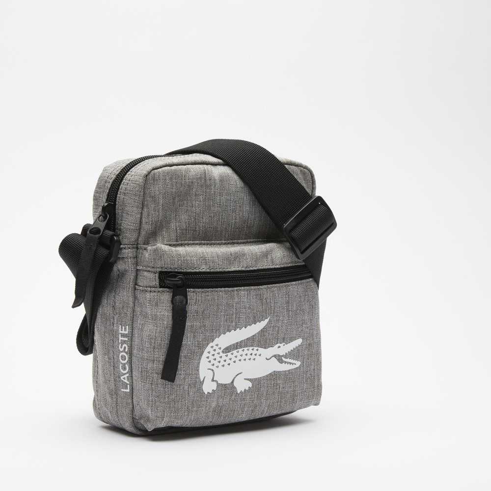 Lacoste Recycled Fiber Shoulder Bag Gris Chine | KBHS-06178