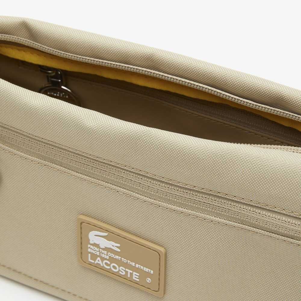 Lacoste Recycled Fiber Zipped Bag Brindille | YTMB-81459