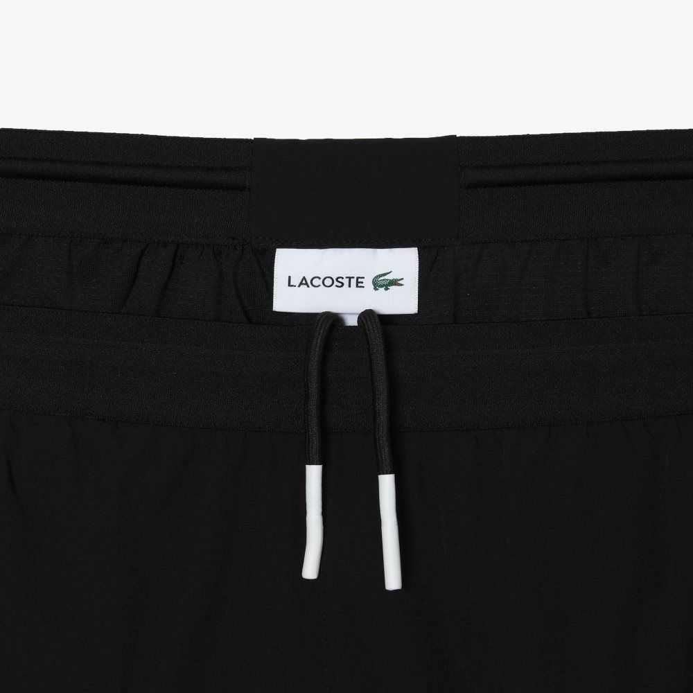 Lacoste Recycled Polyamide Colorblock Swim Trunks Black / White | TYPG-30174