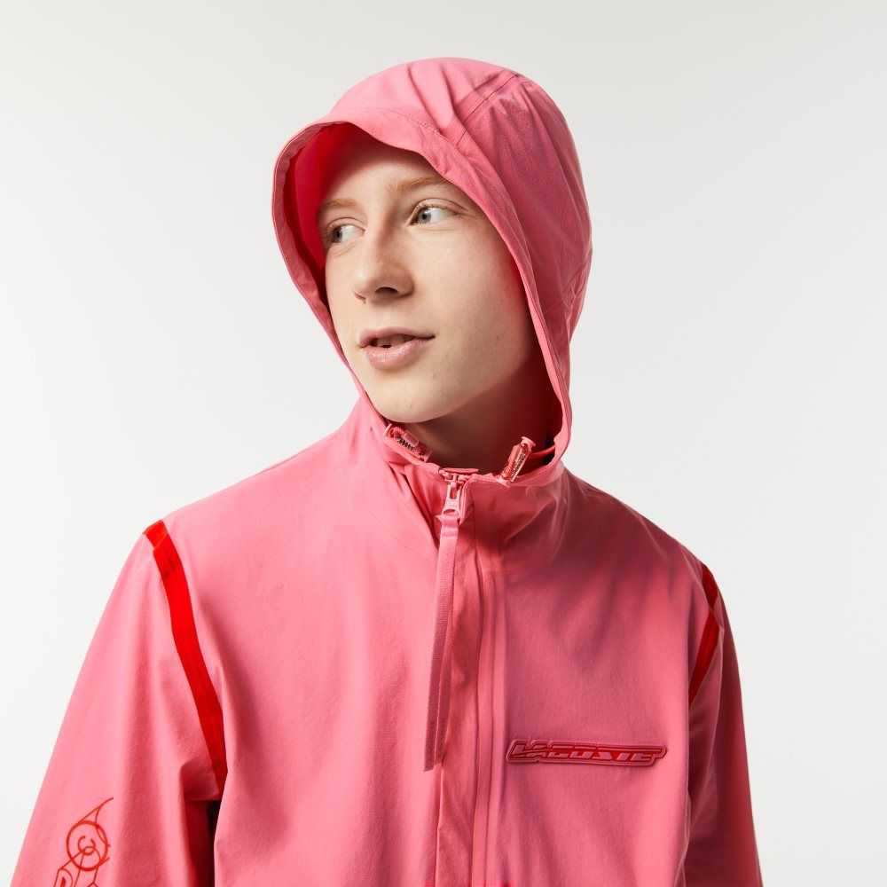 Lacoste Recycled Polyamide Short Track Jacket Pink | KABI-93187