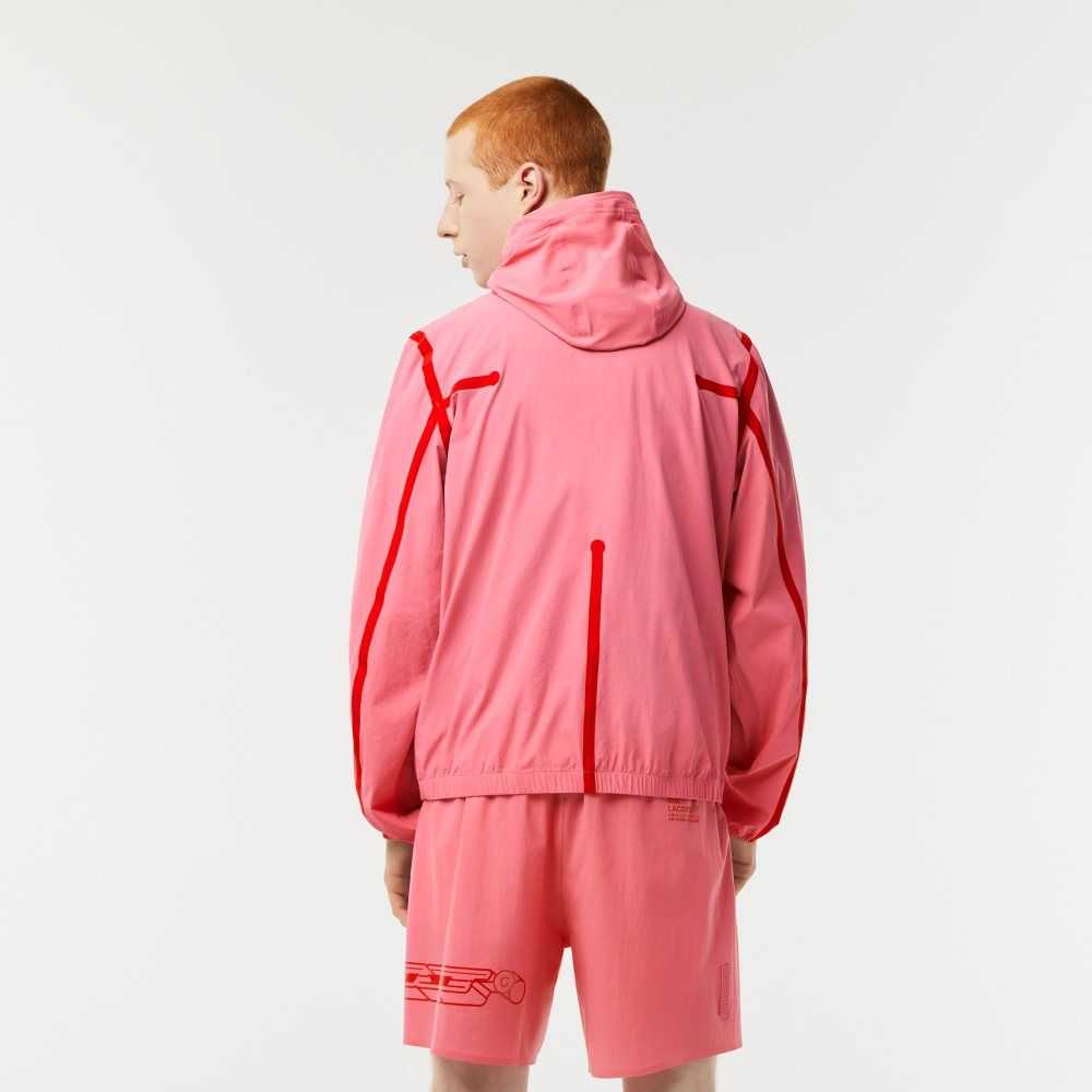 Lacoste Recycled Polyamide Short Track Jacket Pink | KABI-93187