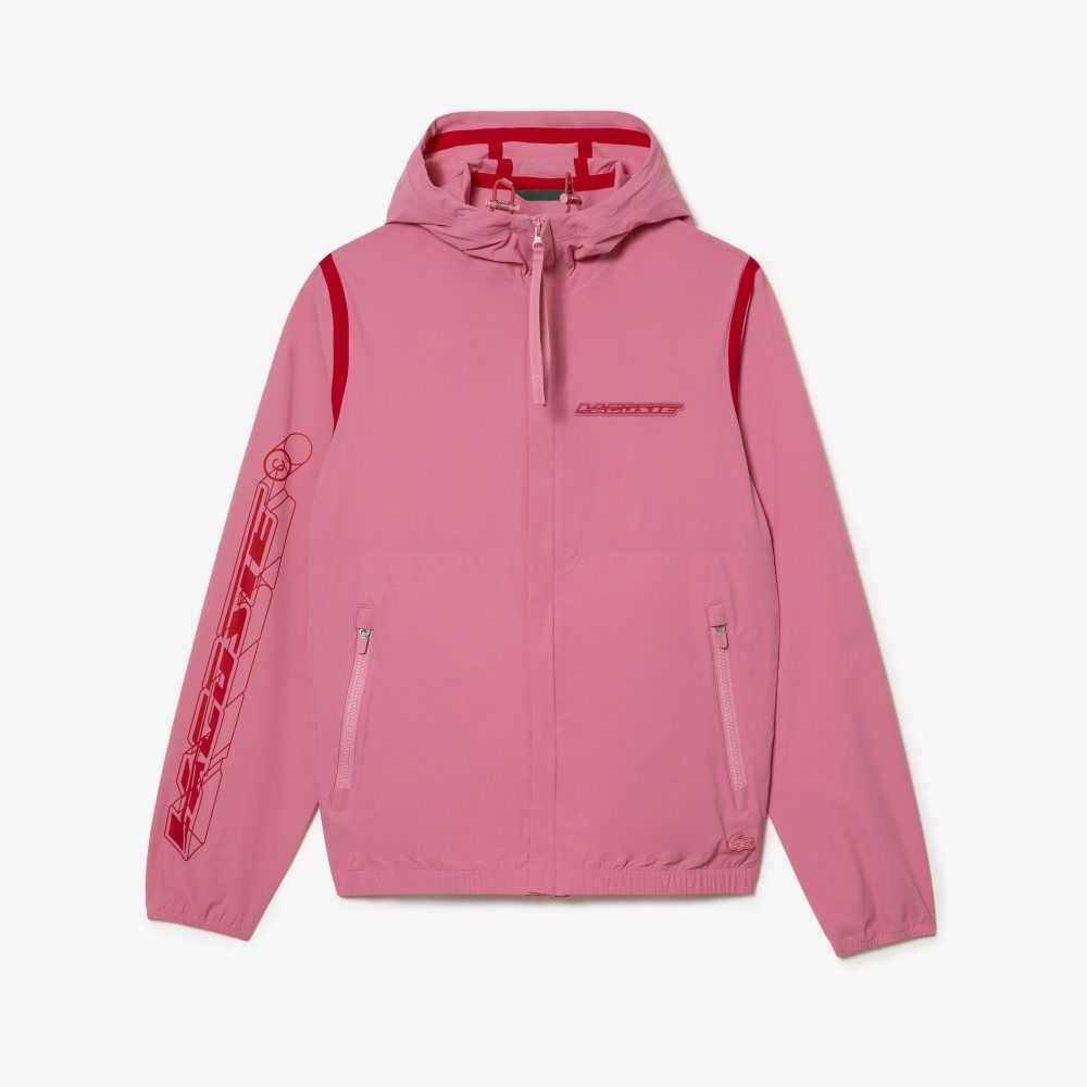 Lacoste Recycled Polyamide Short Track Jacket Pink | KABI-93187