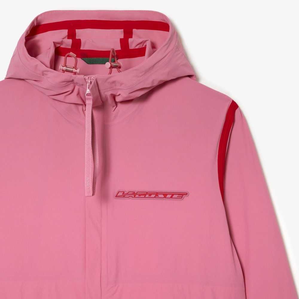 Lacoste Recycled Polyamide Short Track Jacket Pink | KABI-93187