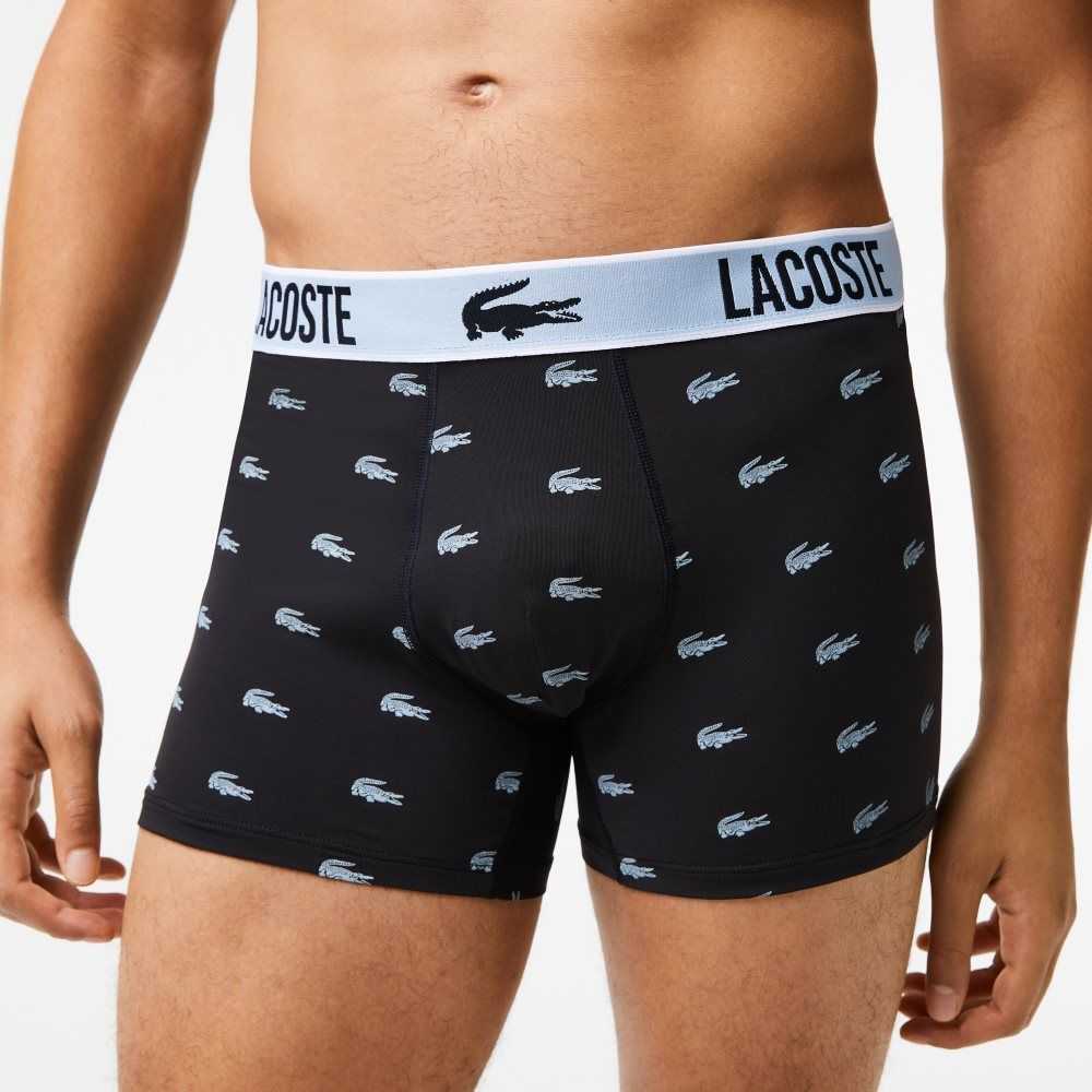 Lacoste Recycled Polyester Jersey Trunk 3-Pack Black / Dark Grey / White | BLXA-73586