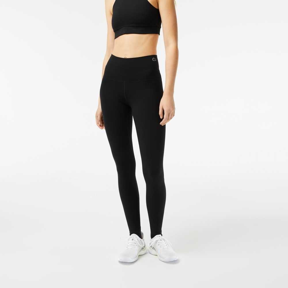 Lacoste Recycled Polyester Tapered Leggings Black | SICP-38156