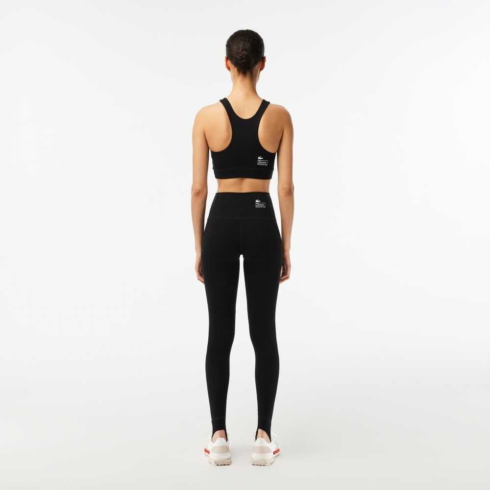 Lacoste Recycled Polyester Tapered Leggings Black | SICP-38156