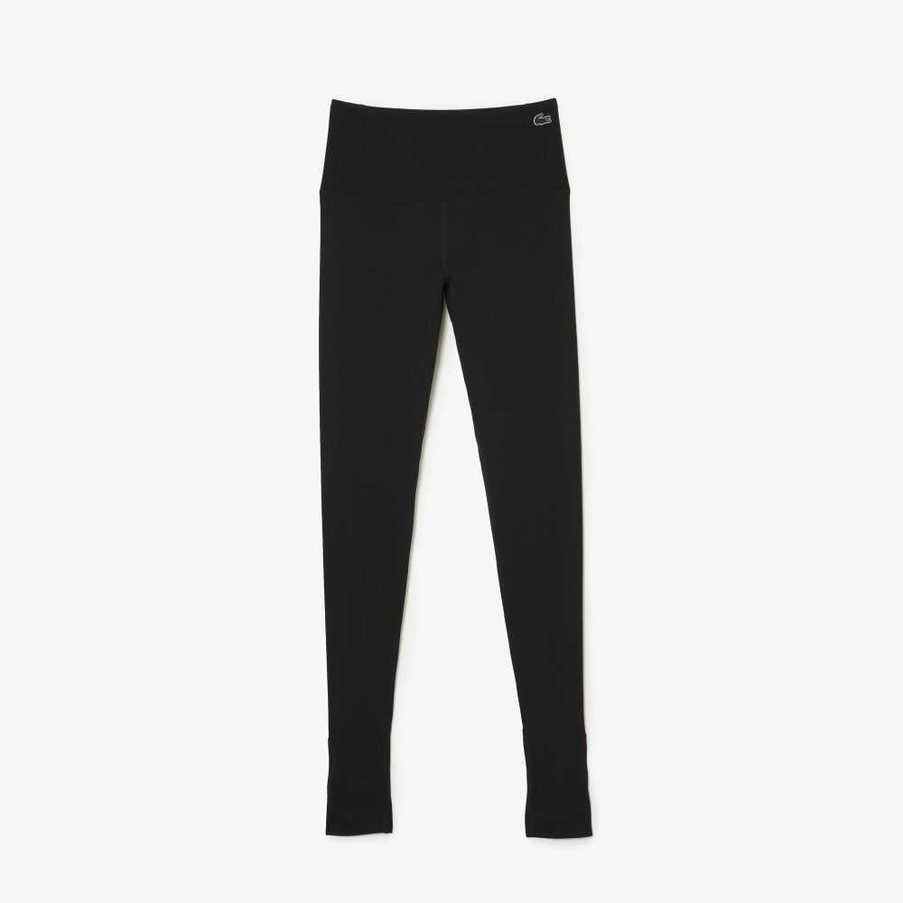 Lacoste Recycled Polyester Tapered Leggings Black | SICP-38156