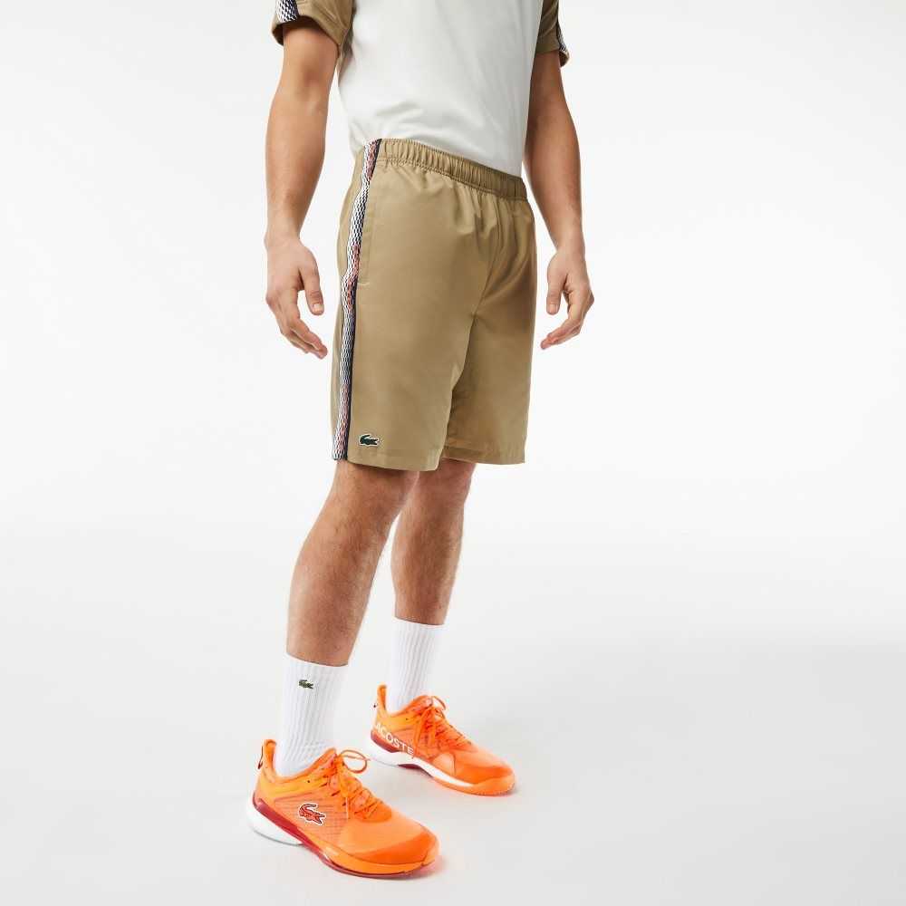 Lacoste Recycled Polyester Tennis Shorts Beige | ISFG-32875