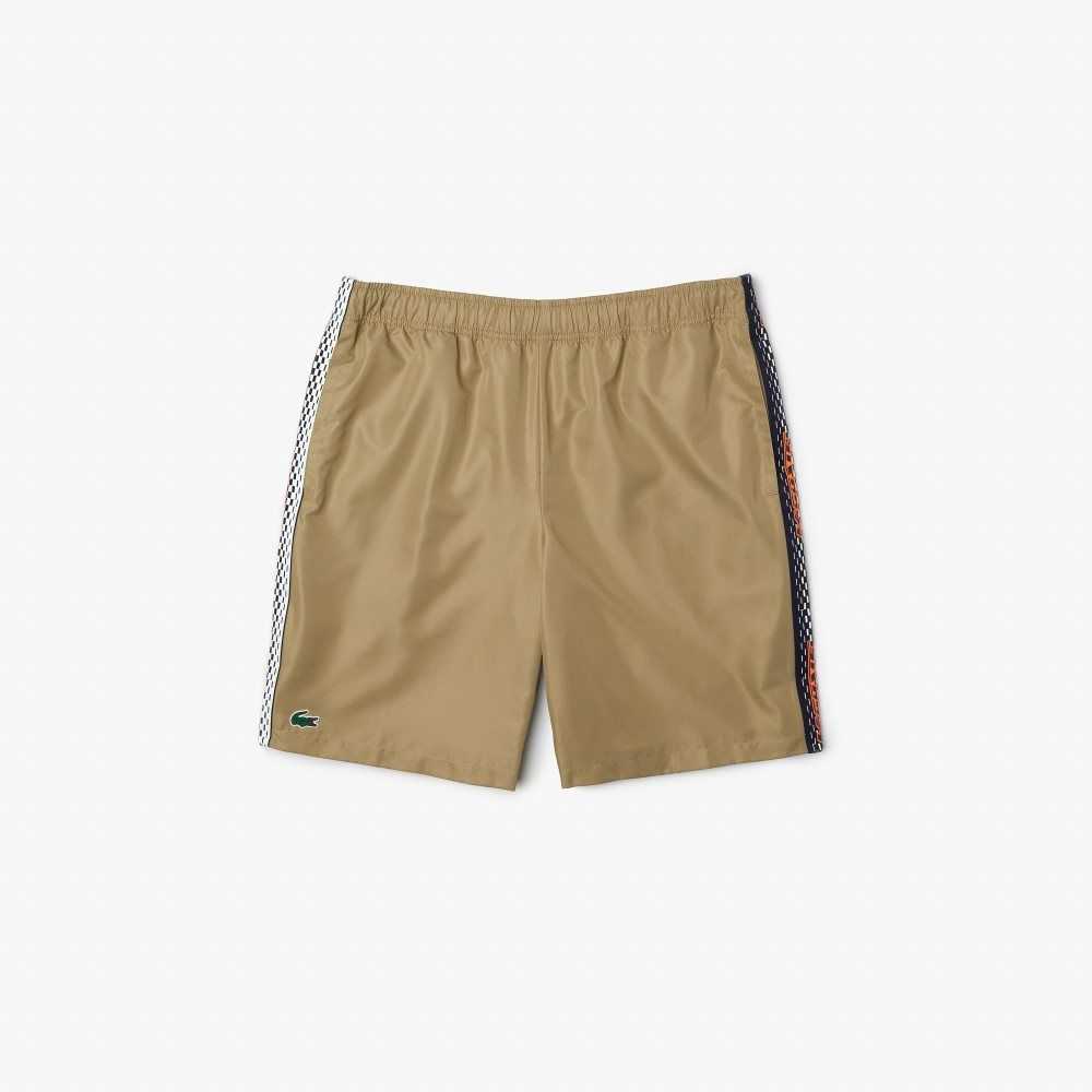 Lacoste Recycled Polyester Tennis Shorts Beige | ISFG-32875