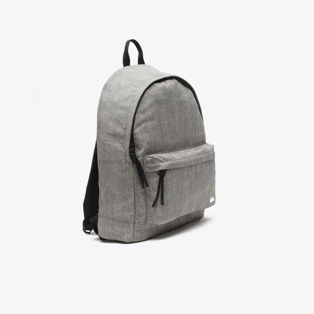 Lacoste Reflective Monogram Print Backpack Gris Chine Monogramme | GERI-40852