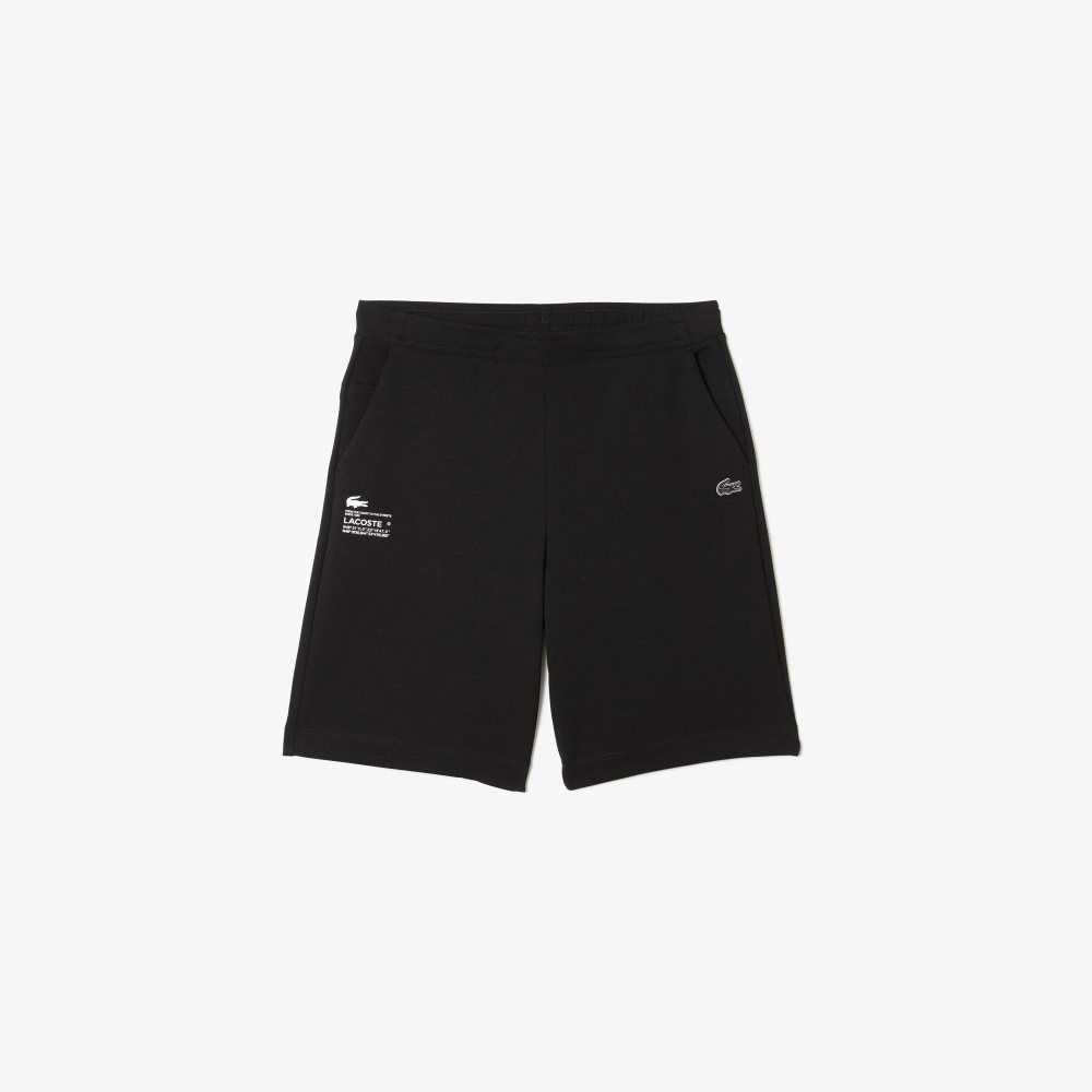 Lacoste Reflective Print Shorts Black | ACBM-98147