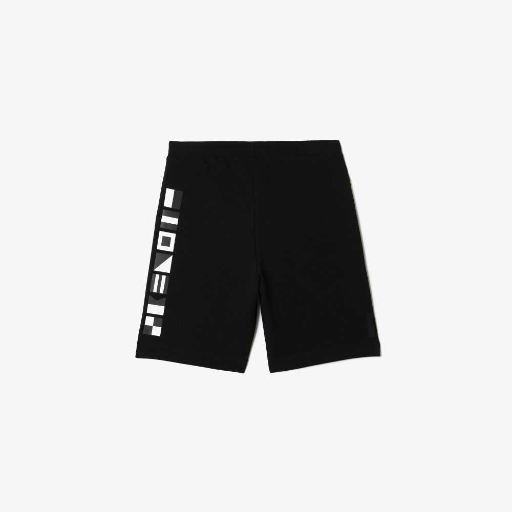 Lacoste Reflective Print Shorts Black | ACBM-98147