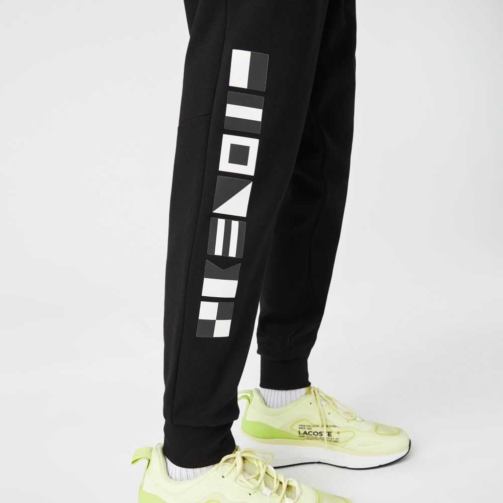 Lacoste Reflective Print Trackpants Black | JUPV-17934