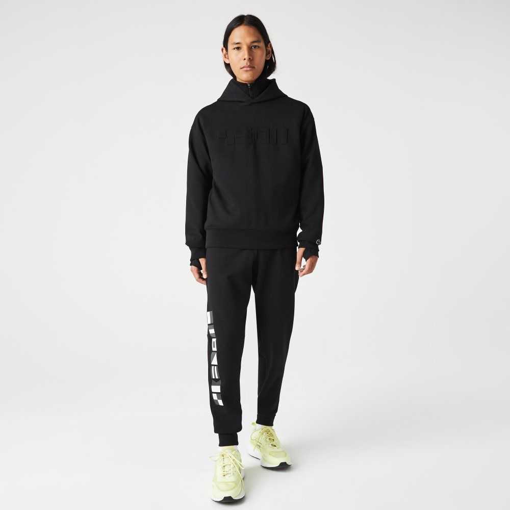 Lacoste Reflective Print Trackpants Black | JUPV-17934