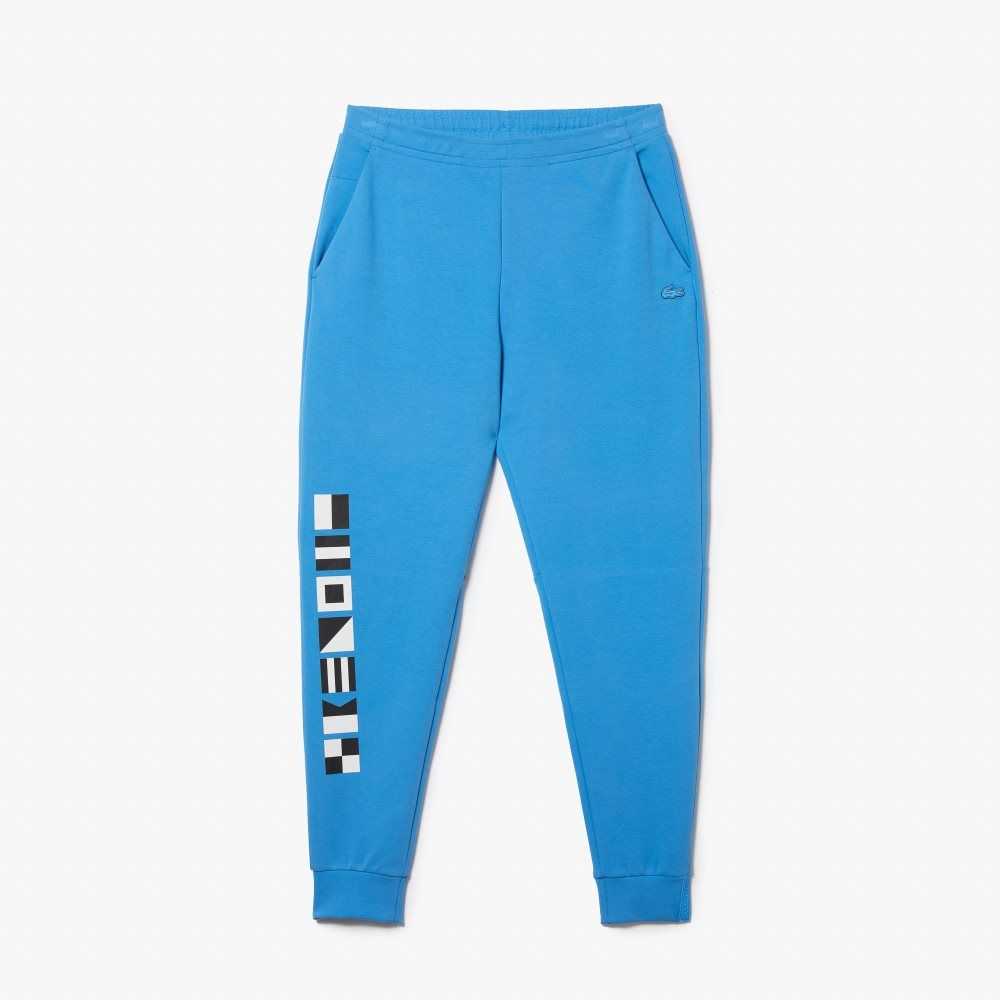 Lacoste Reflective Print Trackpants Blue | MIKP-46735