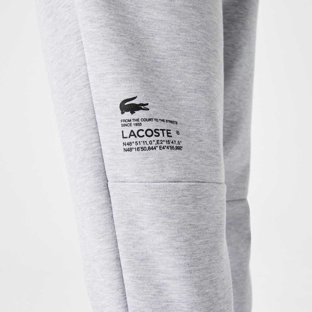 Lacoste Reflective Print Trackpants Grey Chine | CGAY-39621
