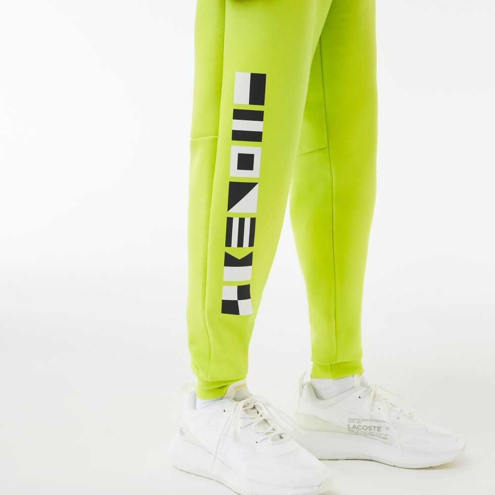 Lacoste Reflective Print Trackpants Yellow | KZXB-32710