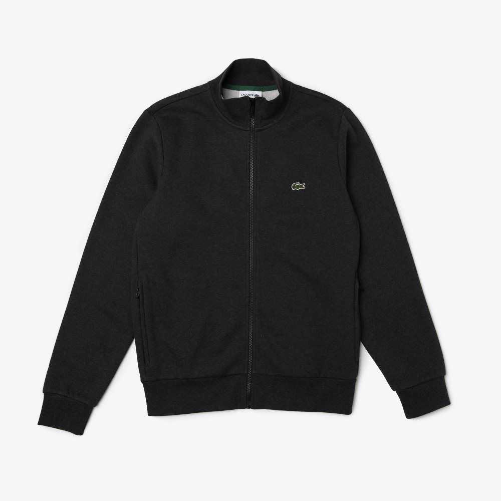 Lacoste Regular Fit Brushed Fleece Zippered Sweatshirt Grey | OSVZ-65024