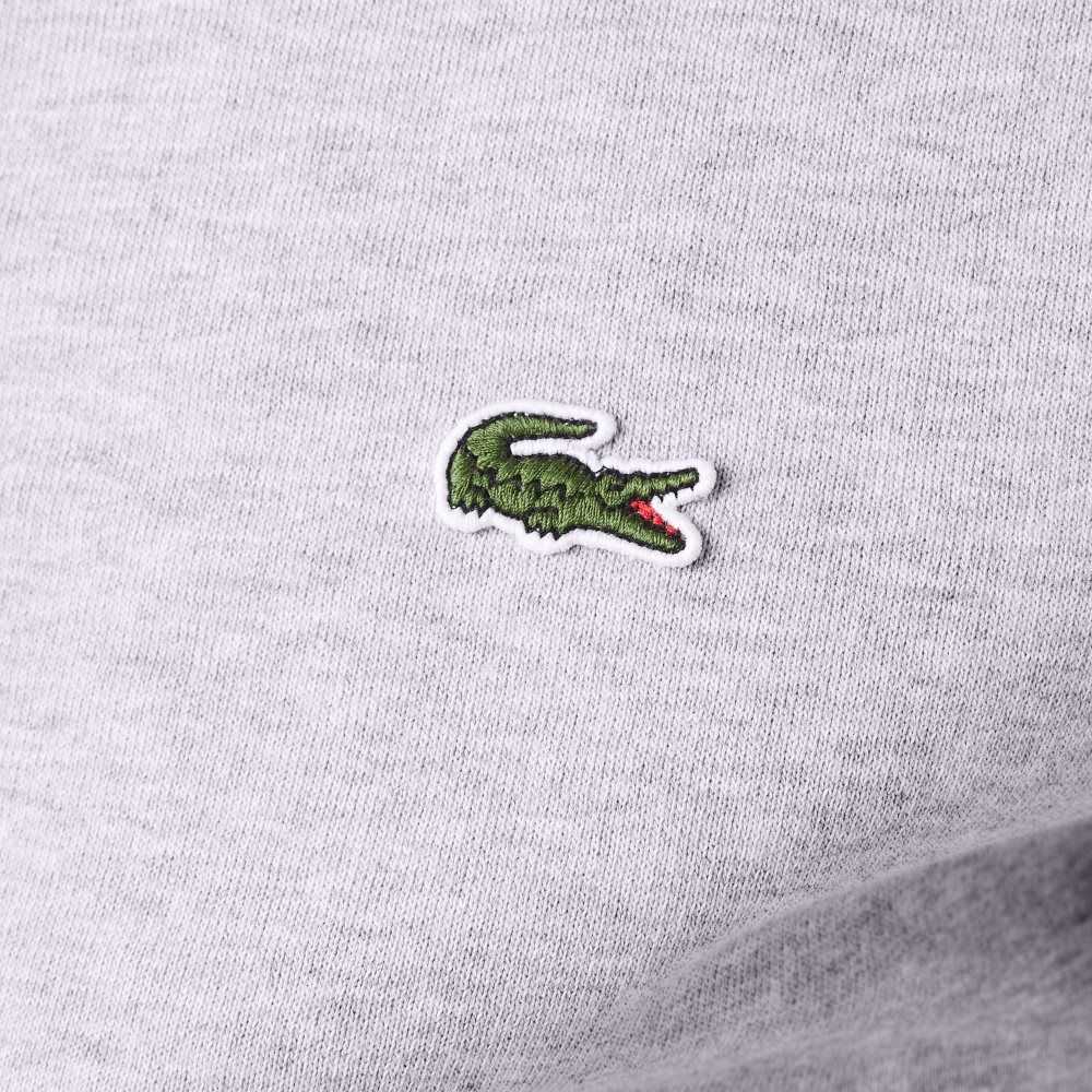 Lacoste Regular Fit Brushed Fleece Zippered Sweatshirt Grey Chine | RTLW-53016