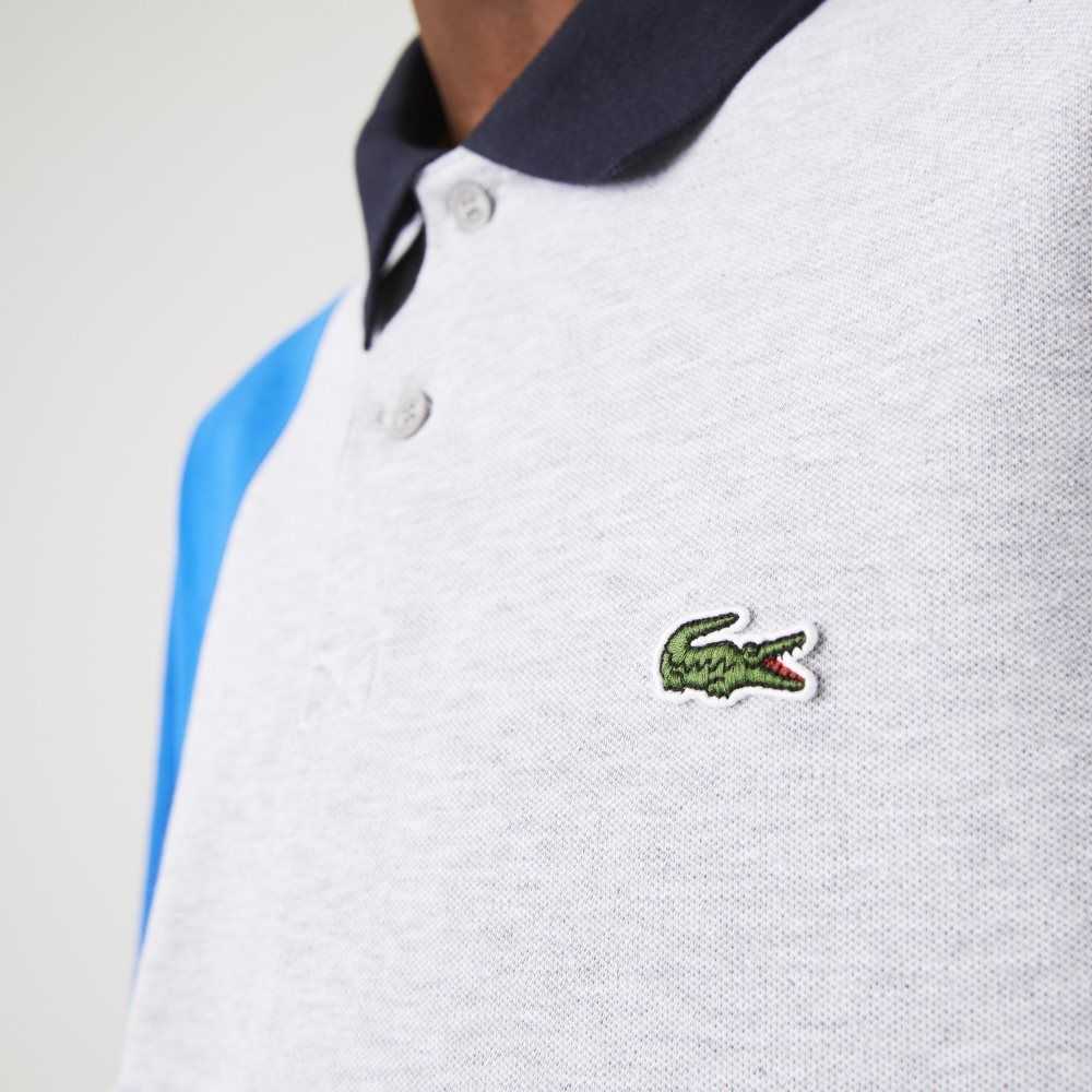 Lacoste Regular Fit Colorblock Stretch Cotton Polo Grey Chine / Blue / Green / Navy Blue | YZNH-06932