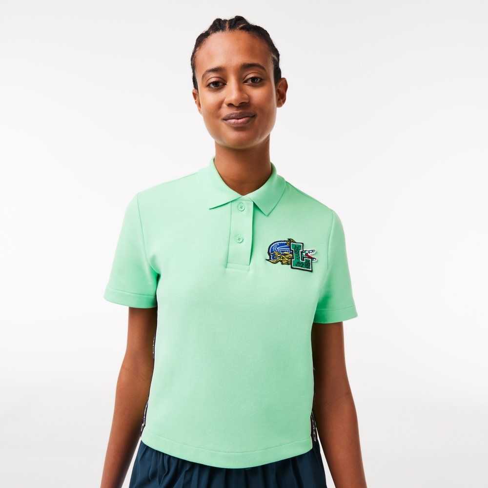 Lacoste Regular Fit Comic Badge Polo Light Green | XFAV-94237