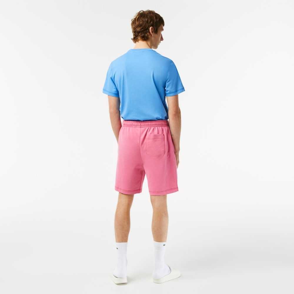 Lacoste Regular Fit Contrast Branding Fleece Shorts Pink | UBHO-80346