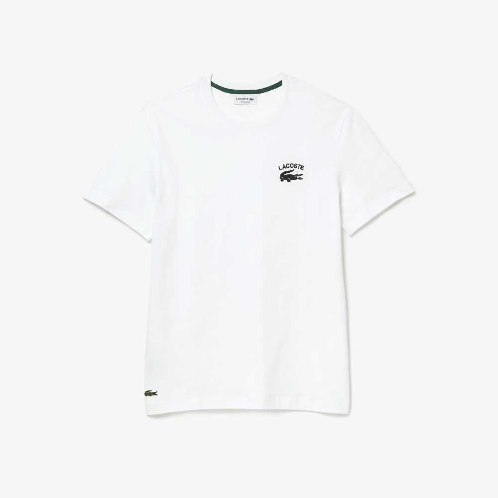 Lacoste Regular Fit Cotton Jersey T-Shirt White | ZMLX-90785