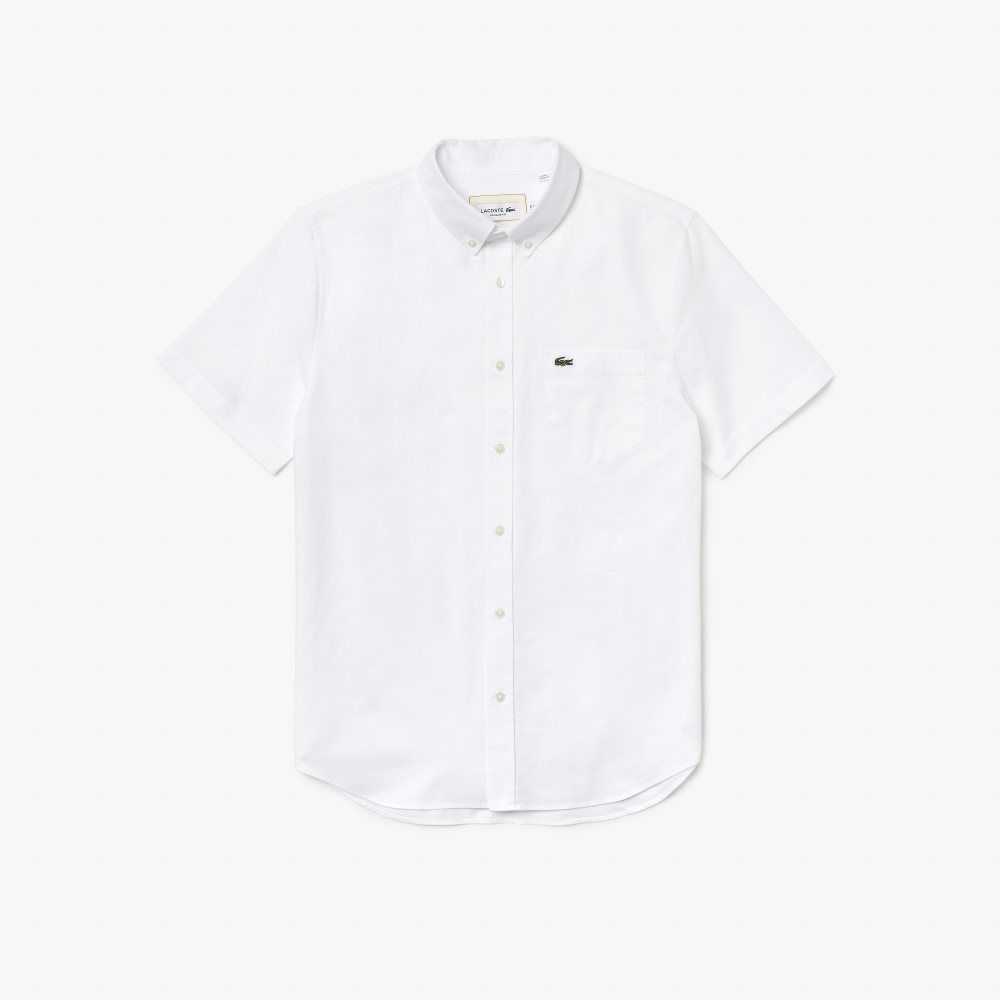 Lacoste Regular Fit Cotton Shirt White | XAPM-34657