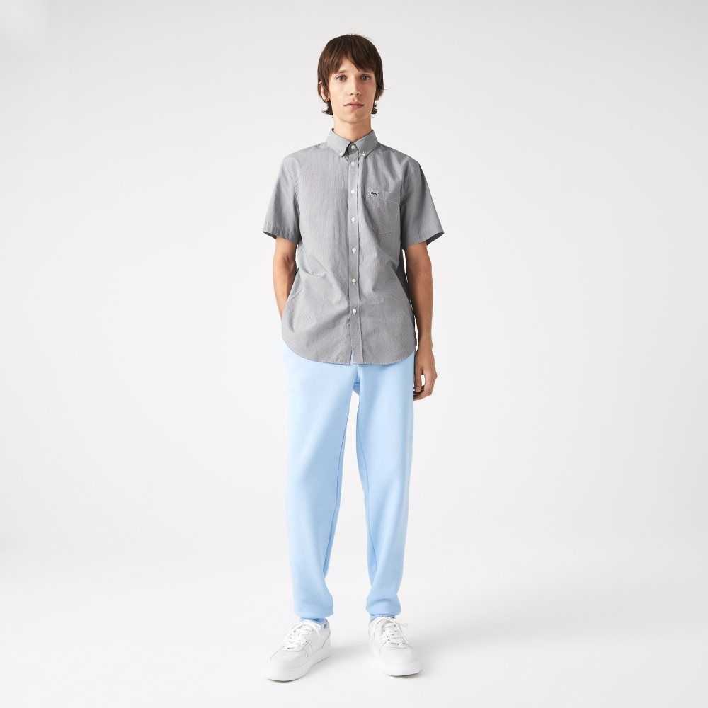 Lacoste Regular Fit Gingham Check Shirt White / Navy Blue | UFZI-23869
