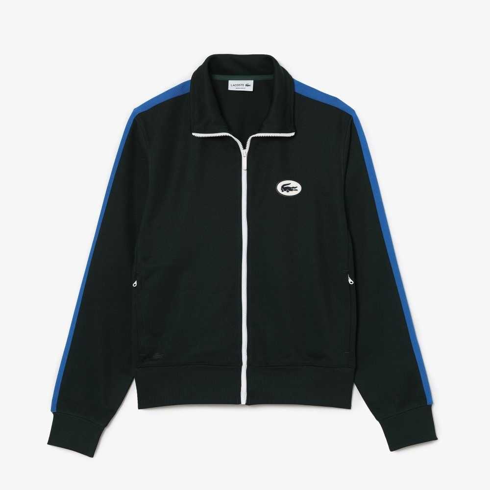 Lacoste Regular Fit High-Neck Pique Zip Sweatshirt Green | TOXE-68031