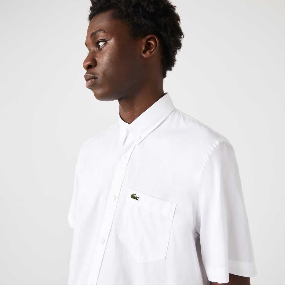 Lacoste Regular Fit Oxford Cotton Shirt White | EBNR-39185