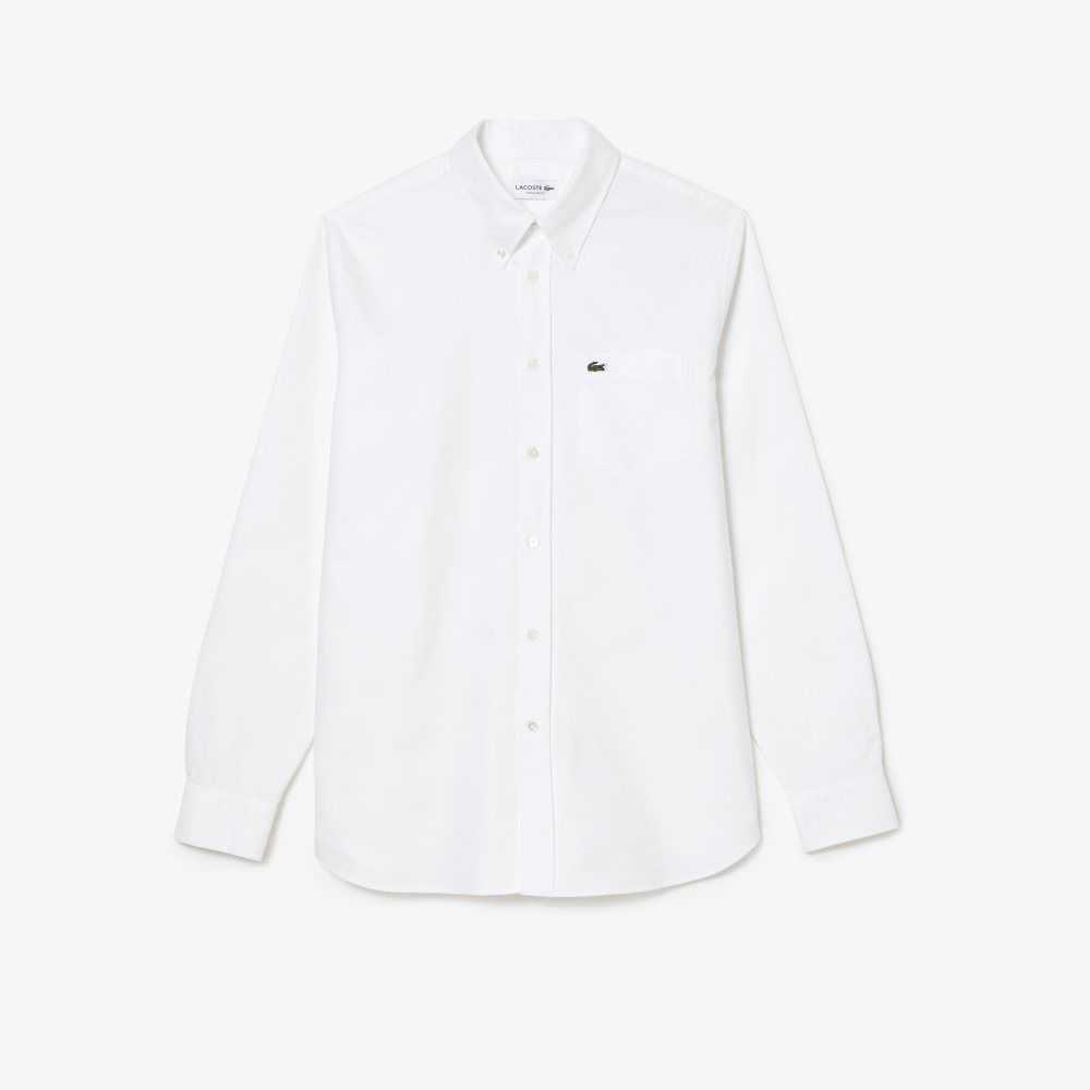 Lacoste Regular Fit Oxford Cotton Shirt White | HJXP-08943