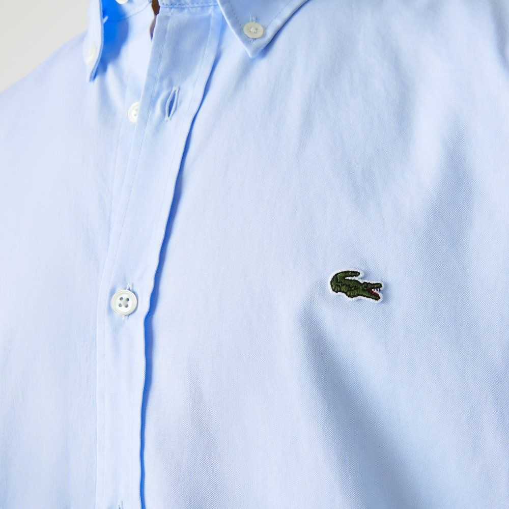 Lacoste Regular Fit Premium Cotton Shirt Blue | DNCP-59203
