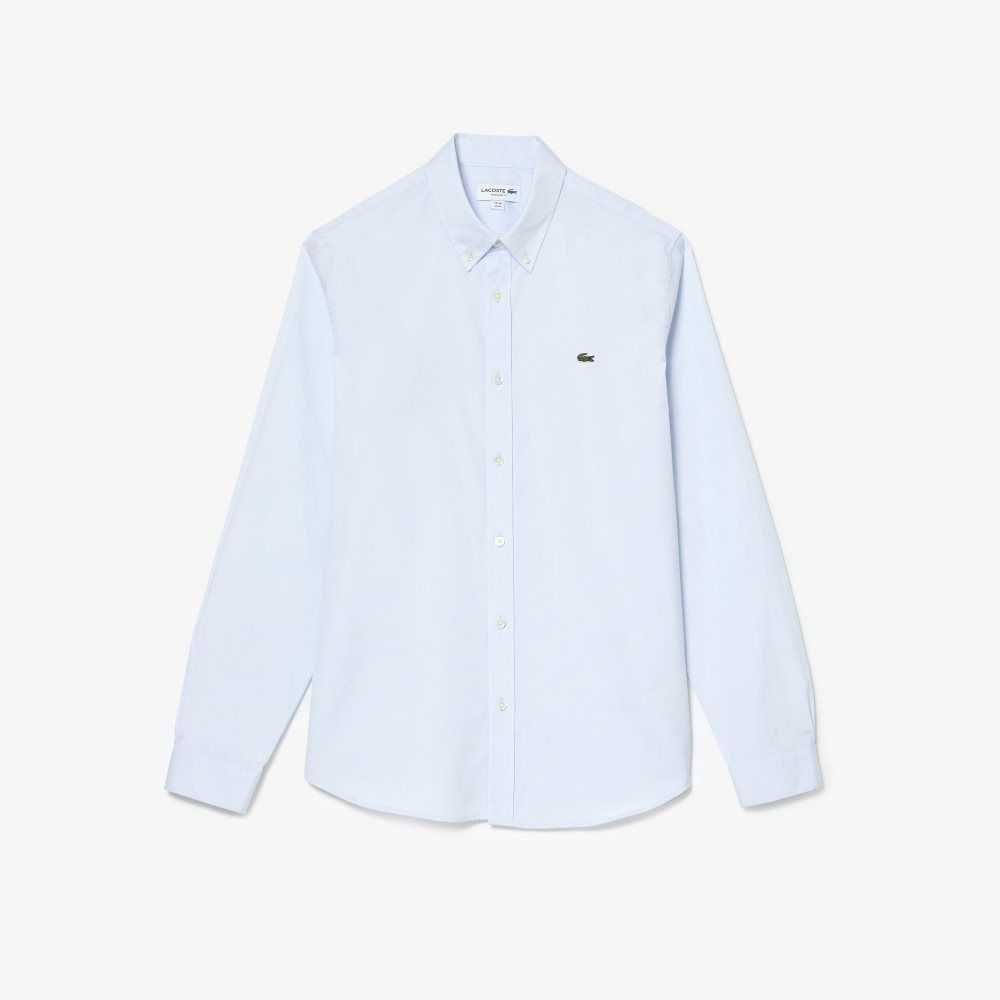Lacoste Regular Fit Premium Cotton Shirt Blue | DNCP-59203