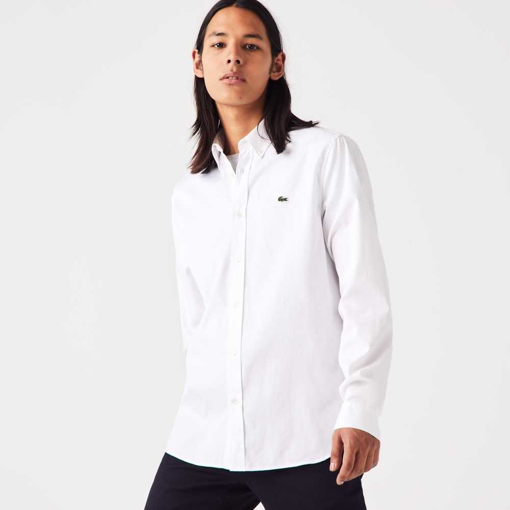 Lacoste Regular Fit Premium Cotton Shirt White | GCLX-27483