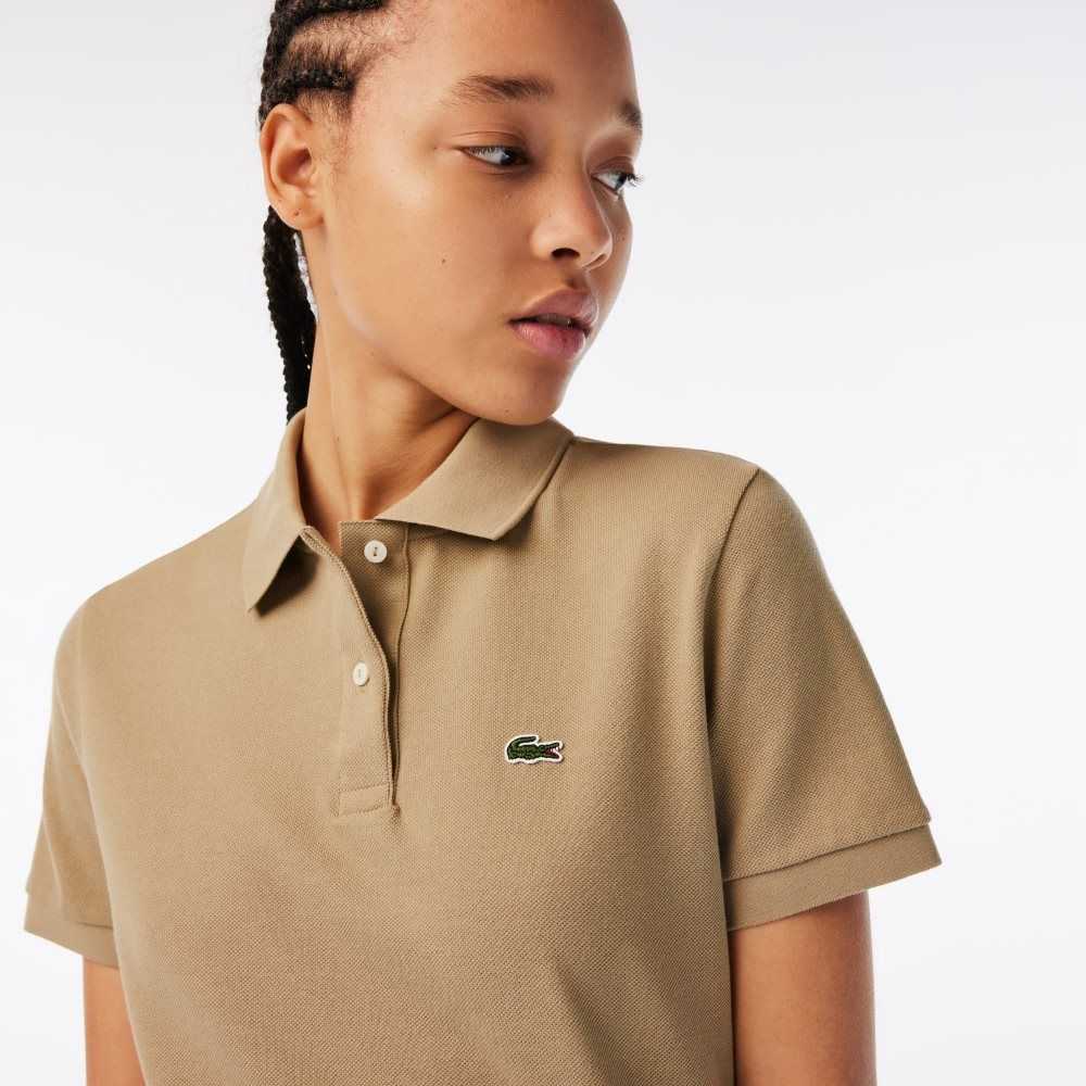 Lacoste Regular Fit Soft Cotton Petit Pique Polo Beige | DSKX-58621