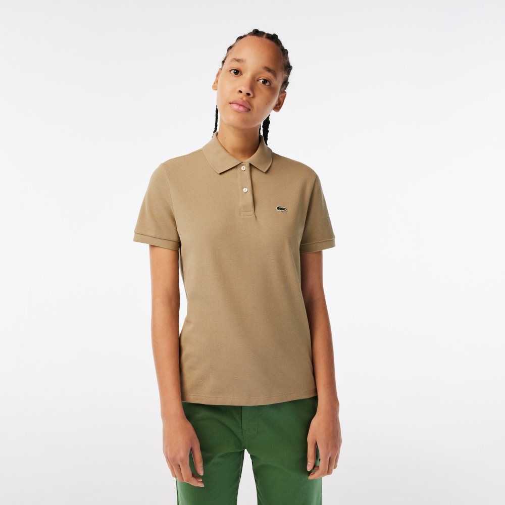 Lacoste Regular Fit Soft Cotton Petit Pique Polo Beige | DSKX-58621