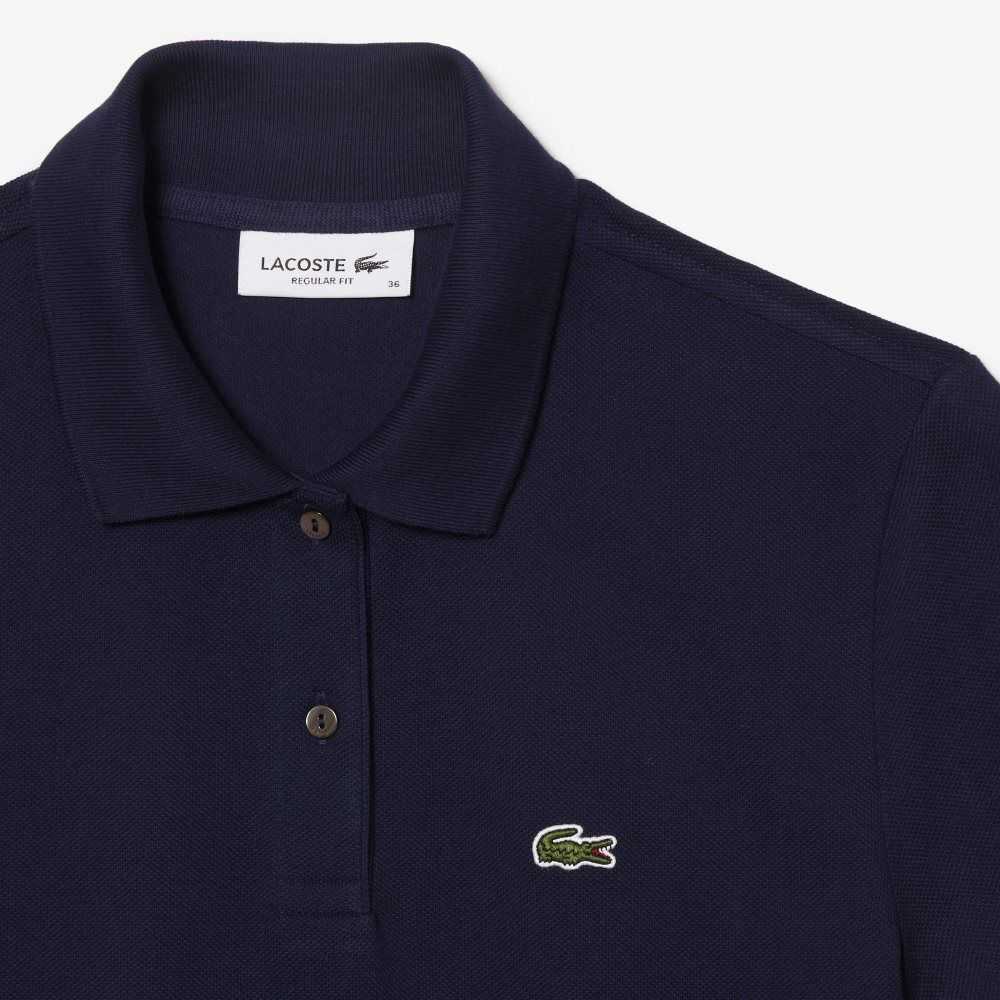 Lacoste Regular Fit Soft Cotton Petit Pique Polo Navy Blue | EHKW-47382