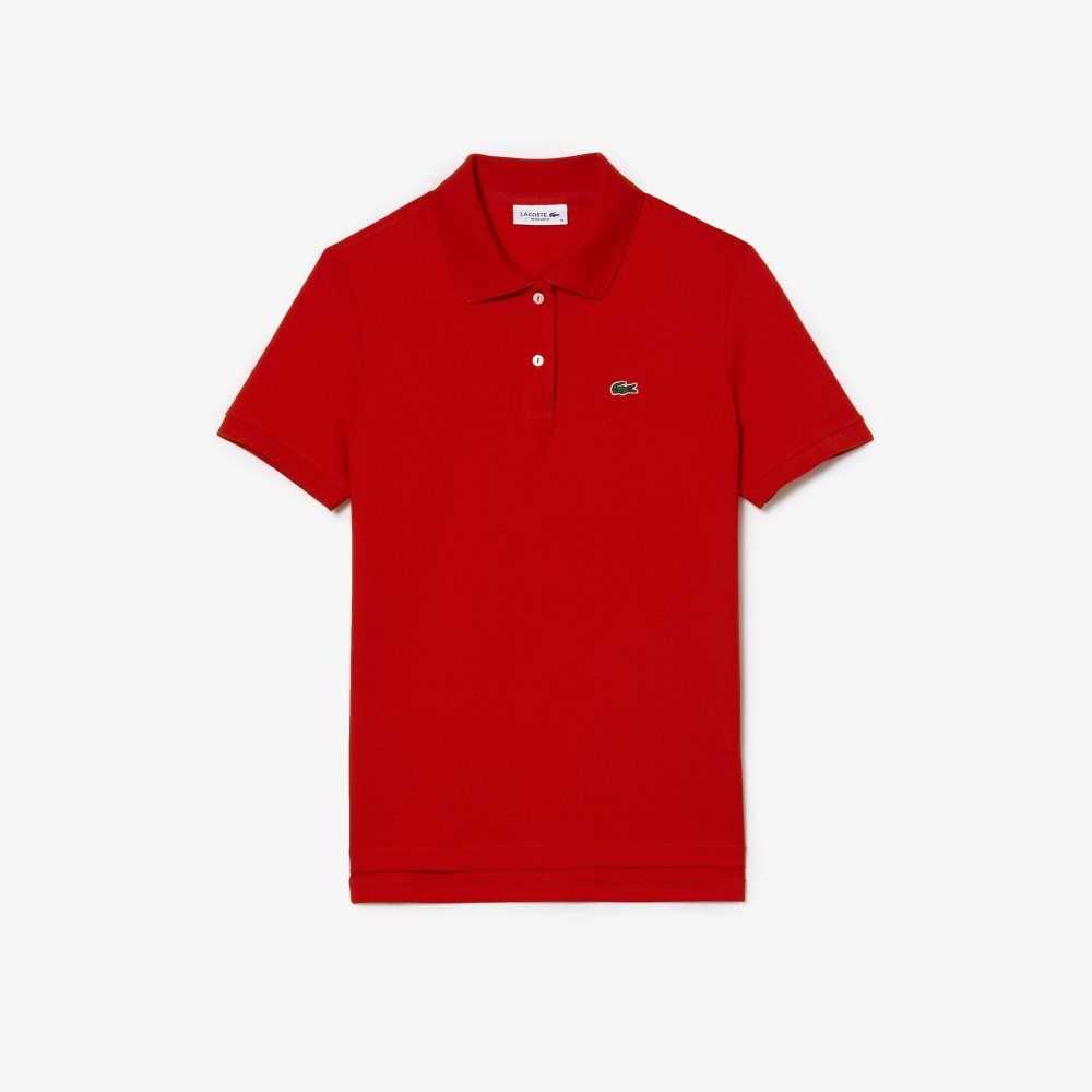 Lacoste Regular Fit Soft Cotton Petit Pique Polo Red | KFVC-95748