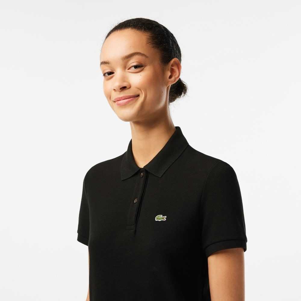 Lacoste Regular Fit Soft Cotton Petit Pique Polo Black | NOAD-29386