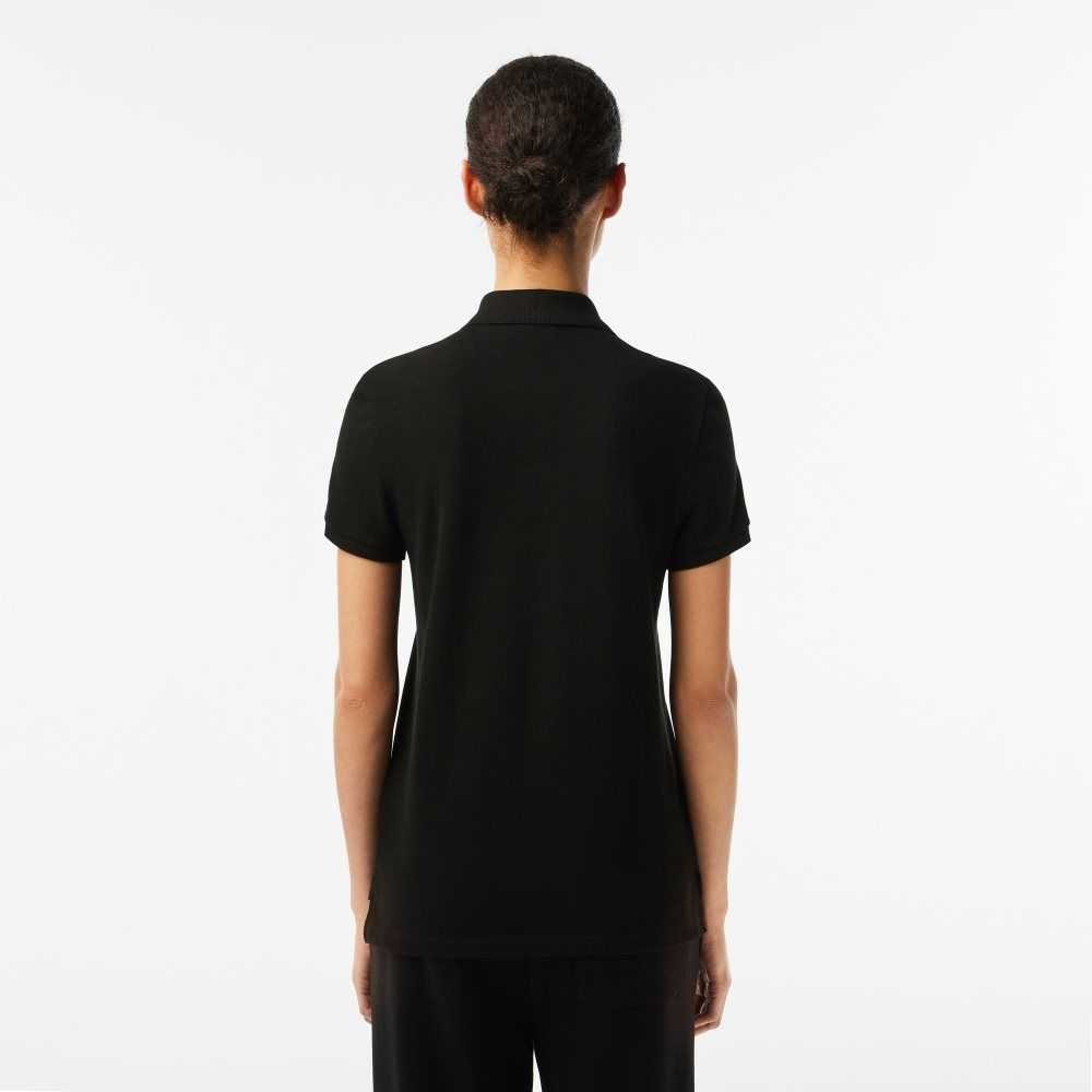 Lacoste Regular Fit Soft Cotton Petit Pique Polo Black | NOAD-29386