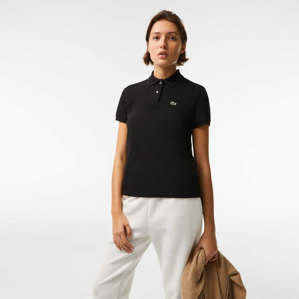 Lacoste Regular Fit Soft Cotton Petit Pique Polo Black | NOAD-29386