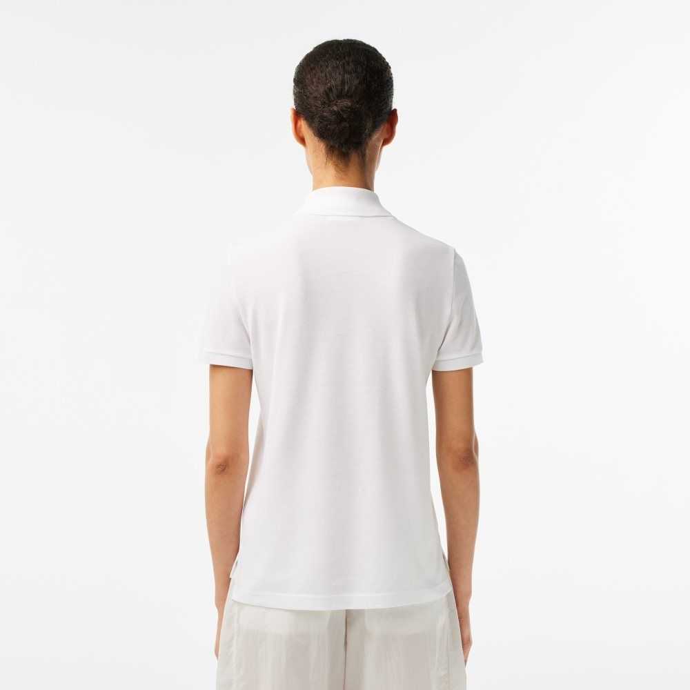 Lacoste Regular Fit Soft Cotton Petit Pique Polo White | UAWL-31279